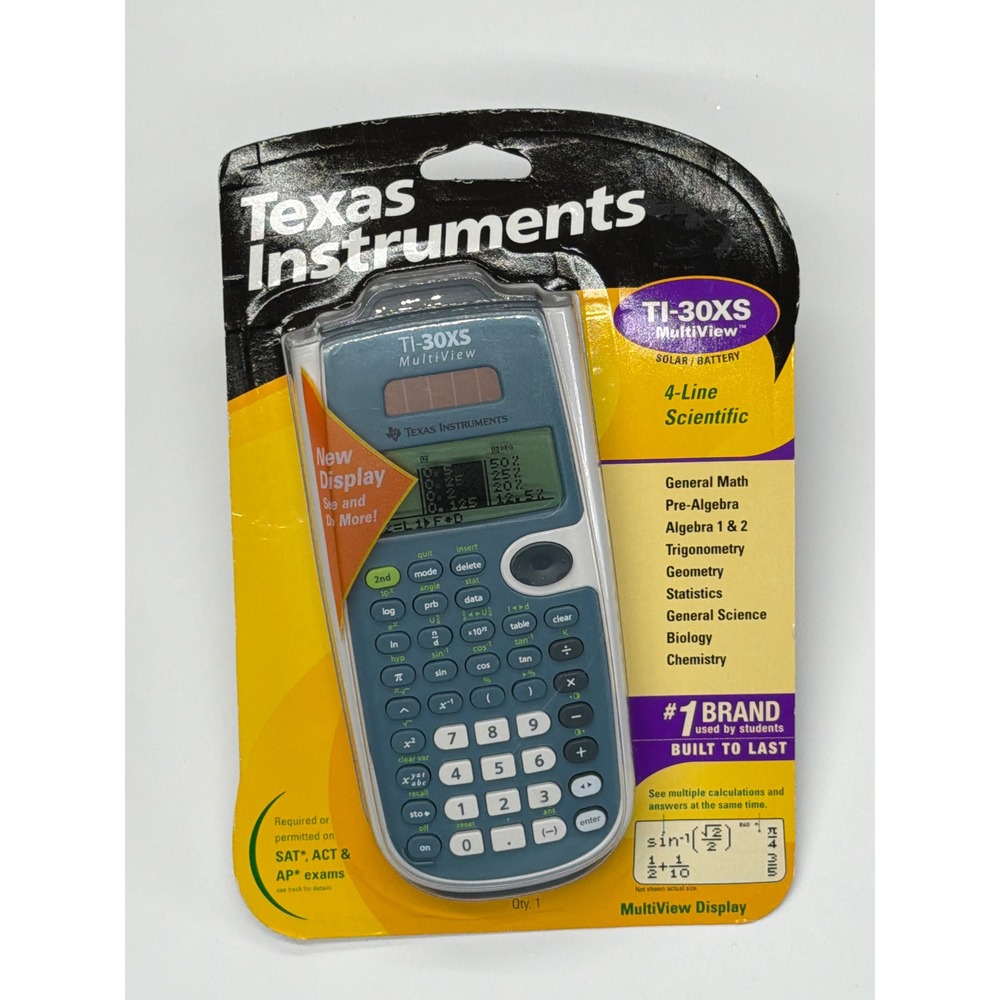 Texas Instruments TI-30XS MultiView 4-Line Scientific Calculator Solar Battery